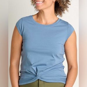 Toad&Co. Anza Short Sleeve Shirt in High Tide, size XL